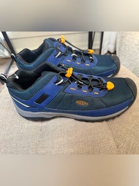 Keen Targhee Sport Hiking Sneakers Breathable Shoe Drawstring Blue Youth Kids 7